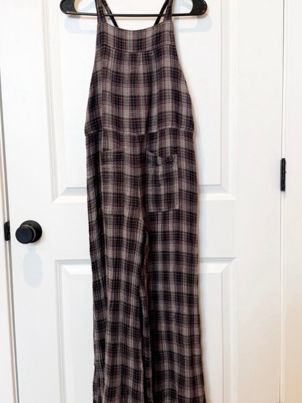 NATURAL LIFE Plaid Wide-Leg Jumpsuit